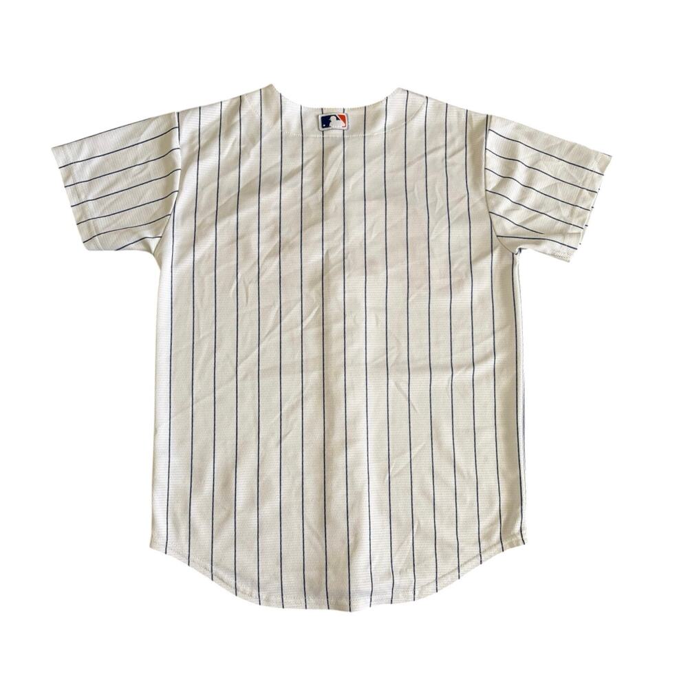 Classic NY Mets Boys Pinstripe BLANK Youth Jersey Size Medium 10-12 - Picture 2 of 5